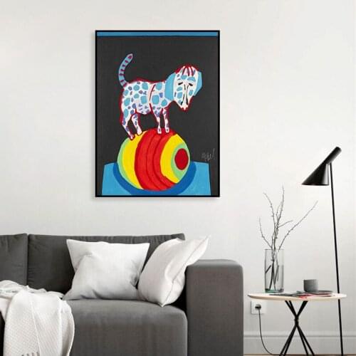 BALLEAY ART Graffiti Wall Poster Canvas Art Prints Oil Paintings Dog Ball Wall Art Painting Decorative Pictures Home Living Art