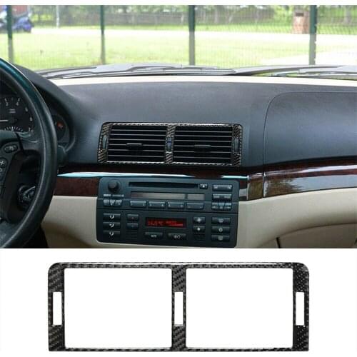 For BMW 3 Series E46 1998-05 Carbon Fiber Central Control Outlet Air Vent Trim Decoration Air Vent Outlet Covers For Car Accesso