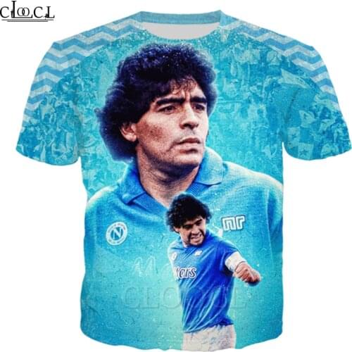 CLOOCL Diego Armando Maradona Men Women New Funny T Shirt 3D Print Short Sleeve Fashion Streetwear Couple Tops Drop Shipping