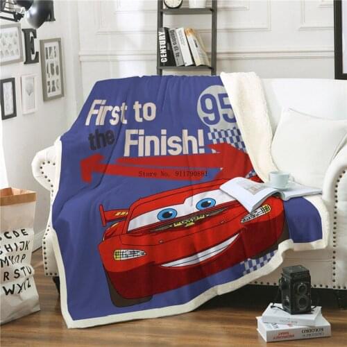 Disney Blanket Car Master Cartoon Lightning McQueen 95 Sherpa Wool Throw Blanket Plush Bedding Sofa Supplies Childrens Gifts