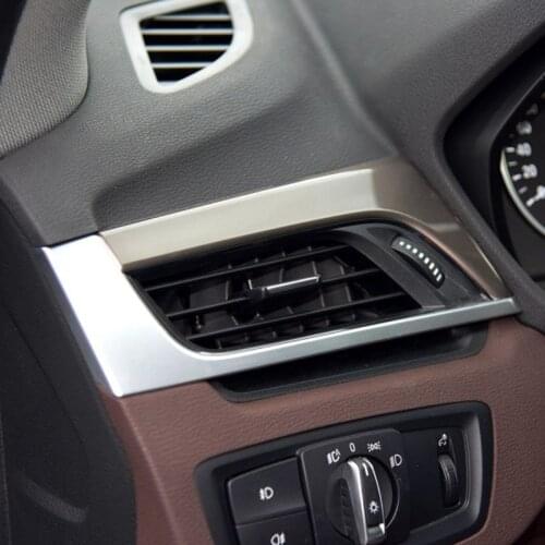 For BMW X1 F48 2016 2017 Pearl Chrome Dashboard Side AC Air Vent Outlet Cover Interior Accessories 2PCS