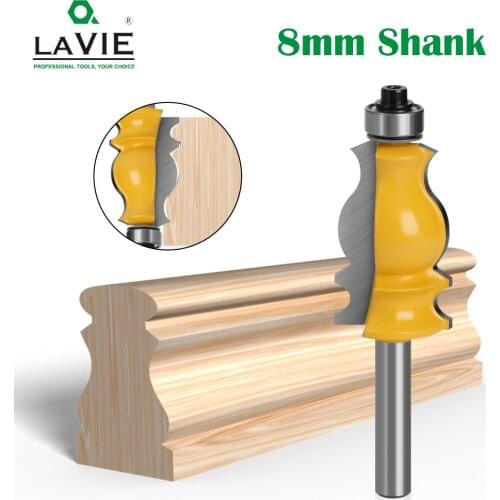 LAVIE 1pc 8MM Shank Special Architectural Handrail Molding Router Bit Woodworking Cutter Milling for Wood Bit Face Mill MC02072
