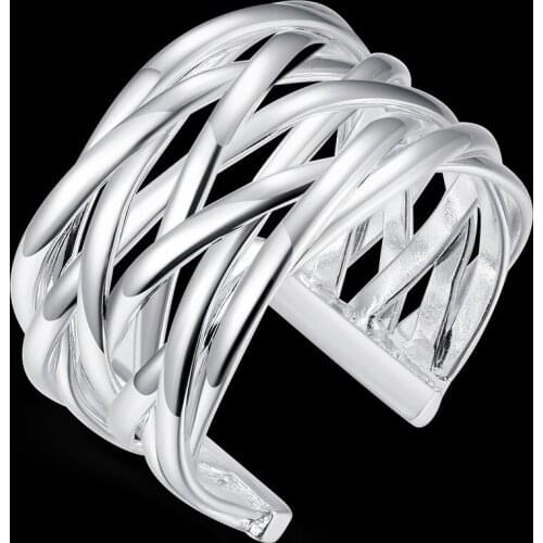 Fashion hot 925 Sterling Silver Rings For Women adjustable Retro Wedding Engagement Party lady Gifts Charm Jewelry high quality