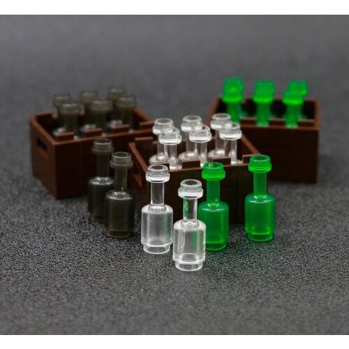 Bricks City Accessories Building Blocks Wine Bottle Beer Cup Utensil Trans Gren Mini Figure Accessory Toys Compatible with Lego