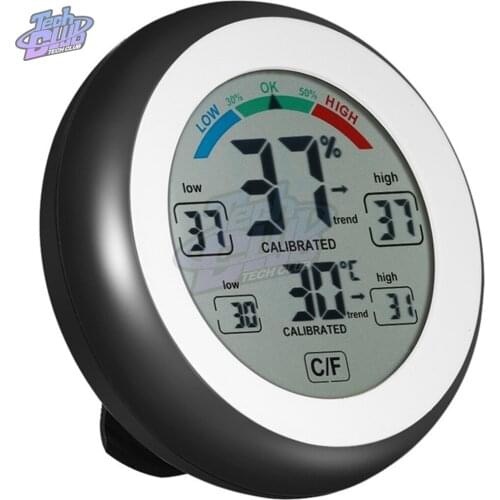 Digital LCD Display Indoor Thermometer Hygrometer Round Wireless Electronic Temperature Humidity Meter Weather Station Tester