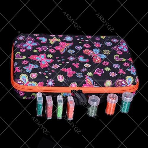 Diamond Painting Accessories Tool Storage Box Jewelry Diamond Mosaic 70 Bottles Butterfly Storage Box Gift Embroidery Label Stic