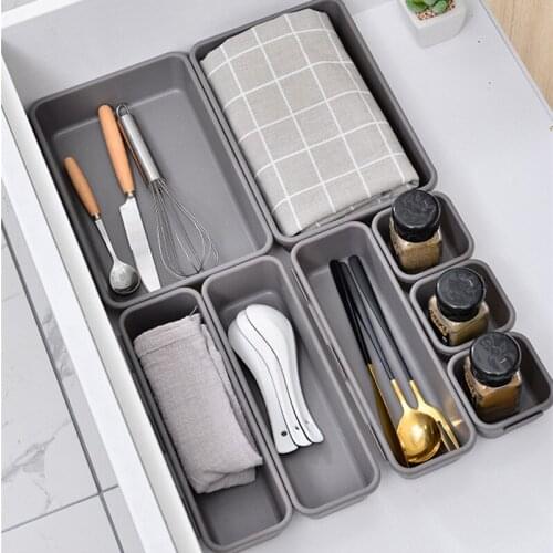 8pcs Drawer Storage Box Set Organizer Box Home Desktop Sundries Make Up Brush Holder Storage Pot Jewellery Cosmetic Cover Box