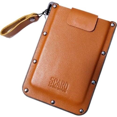 Women Men Genuine Leather Aluminum Card Wallet Slim Business Cardholder Purse Smart Card Key Luxury Credit ID Card Holder Case