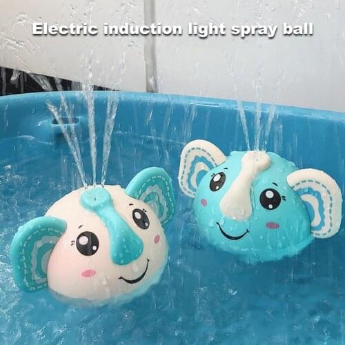 Creative Baby Bathing Toy Cartoon Elephant Automatic Induction Plastic Infant Animals Shape Bath Sprayer Toy for Shower