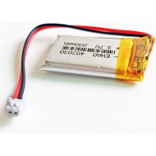 402030 3.7V 200mAh LiPo Rechargeable Battery Lithium Polymer with JST ZH 1.5mm 2p For Mp3 Camera bluetooth GPS electronic part