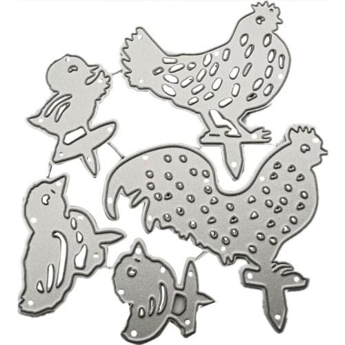 Chickens Metal Cutting Dies Stencil DIY Scrapbooking Album Paper Card Template Mold Embossing Decoration