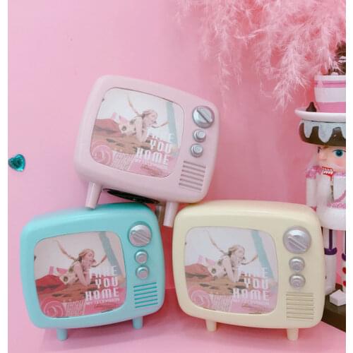 Ins Retro Style Nostalgic Tv Mini Piggy Bank Plastic Creative Gifts Decoration Bedroom Cute Girl Desktop Decoration Prop Gift