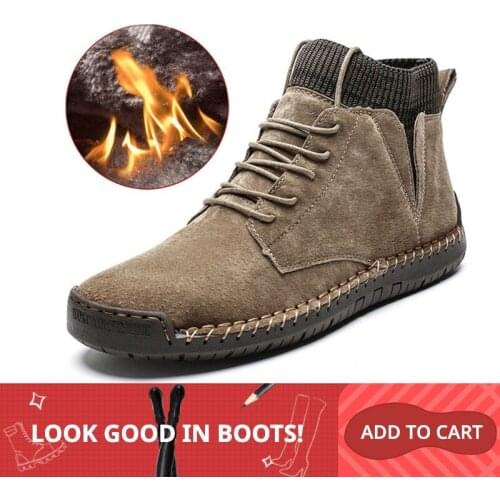 Mens Winter Boots Socks Boots Ankle Suede Men Boots Comfortable Winter Shoes Casual Men Shoes Autumn Plus Size Free Shipping