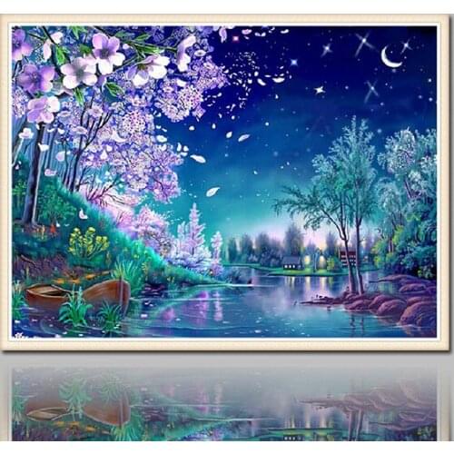 Cherry Blossom Diy Cross Stitch Embroidery 5D Diamond Painting Full Square/round Drill Picture By Numbers Sale Kit