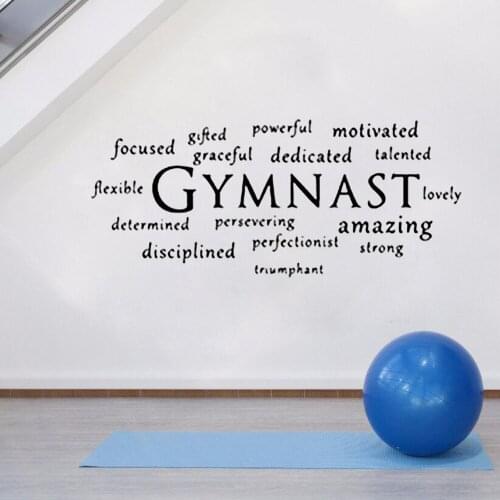 Wall Stickers Gymnast Wall Decal - Sports Gymnastics Quote Mural Girls Bedroom Wall Stickers Vinyl Removable FM-17