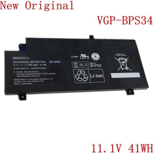 New Original Laptop Li-ion Battery VGP-BPS34 BPL34 for SONY VAIO SVF142 SVF14A SVF152 SVF153 SVF15A series 11.1V 41WH 3650mAh