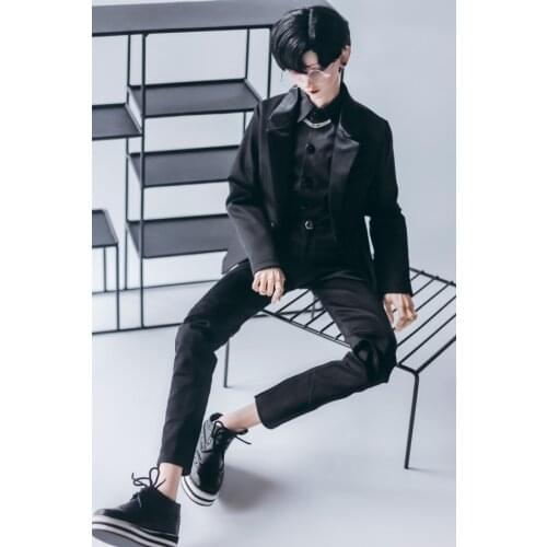 BJD doll clothes are suitable for 1/3 1/4 1/6 size MSD simple all-match small black slim suit mens casual jacket pants dress