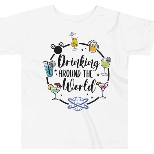 Drinking Around The World T Shirt Epcot Cool Shirts Kid Clothes Childs Cotton Summer T Shirts Girls Boys Clothes Childrens Tee