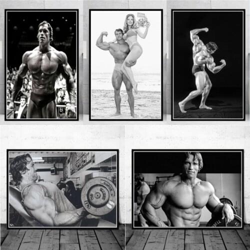 Home Decor Posters and Prints Painting Arnold Schwarzenegger Bodybuilding Fitness GYM Workout Wall Art Pictures Wall Art Picture