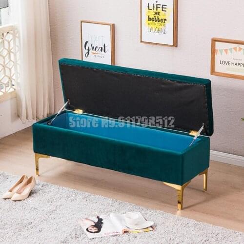 Light luxury bed end stool, clothing store cloakroom fitting room, shoe changing stool sofa, household doorway bench storage sto