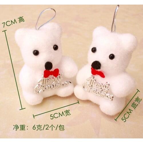 Christmas decorations in the New Year 400 sets of 800 PCS/lot of white bear Christmas ornaments accessories gift free shipping