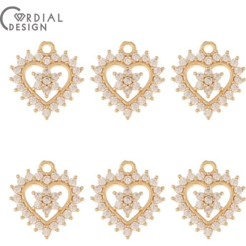 Cordial Design 30Pcs 15*17MM Jewelry Accessories/CZ Charms/Hand Made/Earrings Making/Jewelry Findings & Components/DIY Pendant