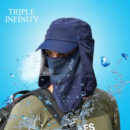 Sun Hat For Man Sunhat Summer Outdoor Quick-drying Sun-proof Fisherman Hat Fishing Breathable Detachable Hats Male Face Masks