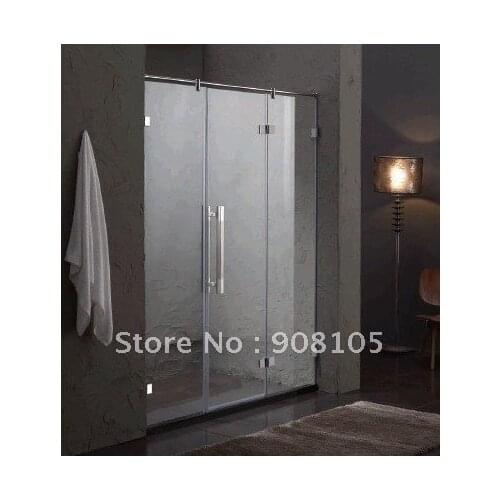 China wholesale customized clear tempered glass shower screen curtain wall door with aluminum profile frame sliding door roller