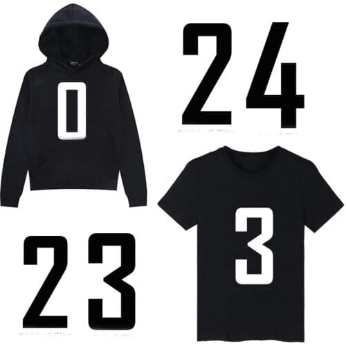 Pulaqi Number Logo Iron On Patches Transfer For Clothing Stripe Heat Transfer Vinyl Letter DIY Patch Thermal Sticker Washable