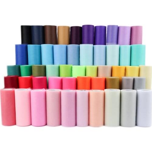 Tulle Roll 25 Yards 15cm 100% polyester Organza Roll Tulle Organza Fabric Tutu Skirt Girl Baby Shower Decor Party Supplies