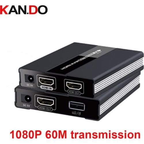 371kvm 1080P 60M USB HDMI KVM Extender Over Single Cat 5/5E/6/7 Ethernet Cable HDMI Extension USB Keyboard Mouse Support