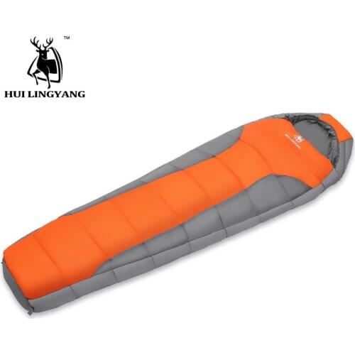 Outdoor Sleeping Bag Mummy Double-layer Winter Mummy Warm Sleeping Bag Machine Wash Stereotype Cotton Camping Sleeping Bag