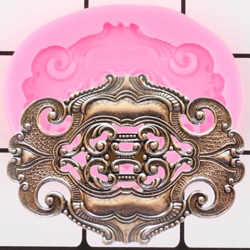 Vintage Frame Silicone Molds Image Medallion Border Fondant Cake Decorating Tools Cupcake Baking Candy Chocolate Gumpaste Moulds