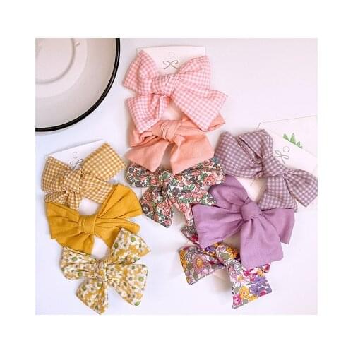 3pcs Baby Girl Hair Clips Bows Children Barrette Kids Spring Summer Vintage Hairpins Toddler Party Hairgrips Duckbill Clip