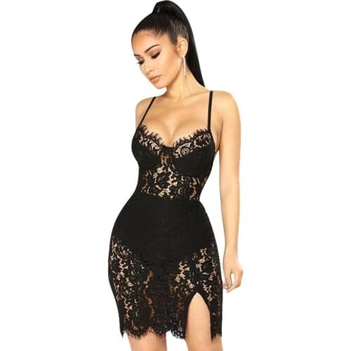 Women Dresses Summer Solid Mini Lace Dress Off The Shoulder Backless Dress Fashion Elegant Hollow Out Sexy Dress House Of Sunny