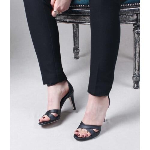 Womens Sandals Black Front Open Ankle Strap Thin Heeled Casual Comfortable Sandals 2021 Summer Season 2021 Summer Season