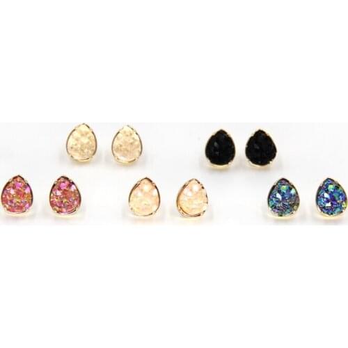 2016 Kite Earrings Fashion Jewelry Valentines Day Water Drop Jewels Stud Earrings More Colors Quartze Druzy Earrings for Women