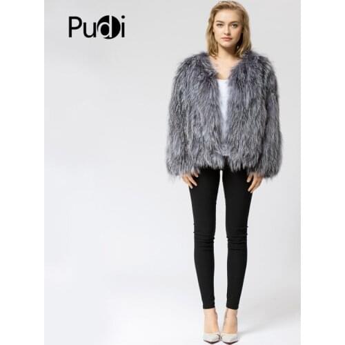 CR064 Knit Knitted 100% Real Silver Fox Fur Coat Jacket Overcoat Womens Fashion Winter Warm Genuine Fur Coat Ourwear