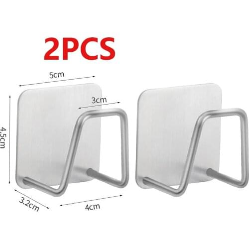 2PCS Kitchen Adhesive Strong Wall Hanger Hook sink Sponges Holder Drain Drying Rack Storage Organizer Bathroom Suction Cup