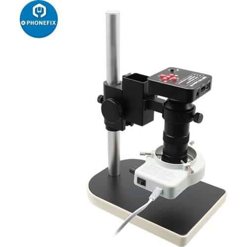 1080P 38MP HDMI USB Electronic Digital Video Microscope Camera Zoom 130X C Mount Lens 56 LED Ring Light for Phone PCB Repair