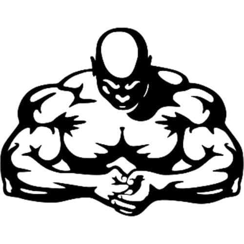 18.8cm*14.6cm Bodybuilding Muscle Man Fitness Car Sticker Vinyl Decal Black/Silver S3-5387