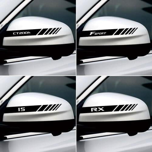 2PCS Car Rearview Mirror Stickers Rear Mirror Reflective Trim Decal For LEXUS CT200h F sport ES LS IS GS LC RC GC RX UX NX LX GX