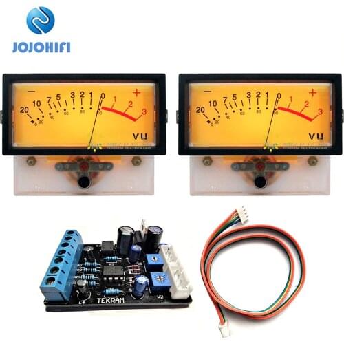 2pc TN-73 VU Meter + 1pc Driver Board High-precision Head Amplifier DB Table Discharge Flat Table Mixer Meter Bridge w/Backlight