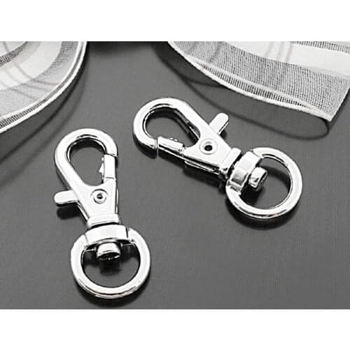 27701)20PCS 31x11MM Stainless Steel Color Zinc Alloy Lobster Clasps Keychain Dog Clasps Diy Jewelry Findings Accessories