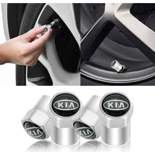 4 pieces fashion car wheel tire valves tire Air plugs holster For KIA K2 K3 K5 Sorento Sportage R Rio Soul cap car styling