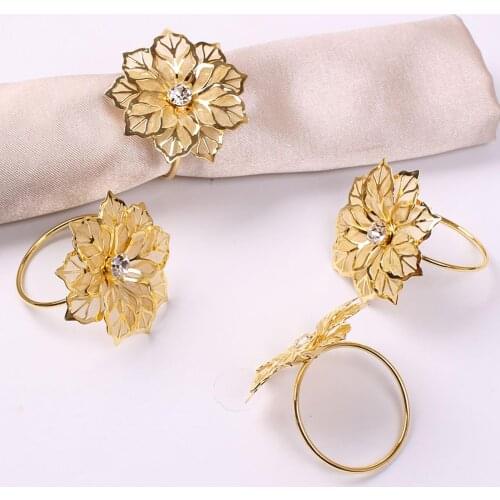 6Pcs Napkin Ring Decorative Holder Buckle Craft Metal Plating Simply Style Holder for Restaurant