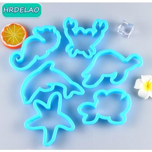 6pcs Play Dough Model Tools 3D Marine life Plasticine Kits Set Soft Clay Cutter Moulds Learning Education toys for children Gift