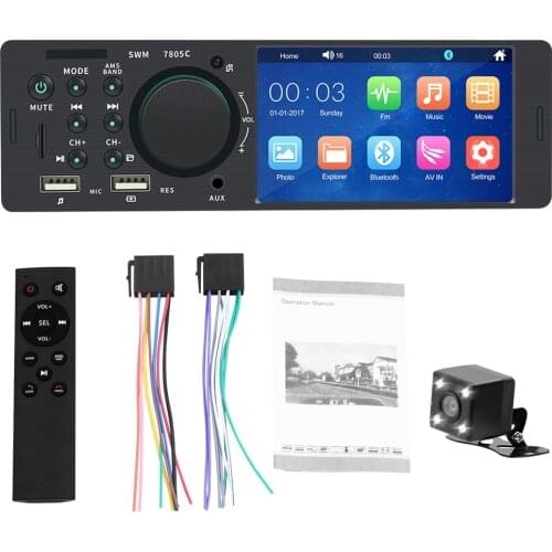 Car Radio 1 Din Audio Video MP5 Player Touch Screen TF USB AUX FM Bluetooth Audio Player Remote Control Car Multimedia Player