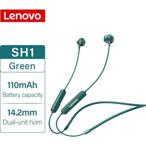 Lenovo SH1 Sports Bluetooth Headphone 5.0 Wireless Stereo IPX5 Waterproof Earbud Noise Reduction Magnetic Headset with Mic
