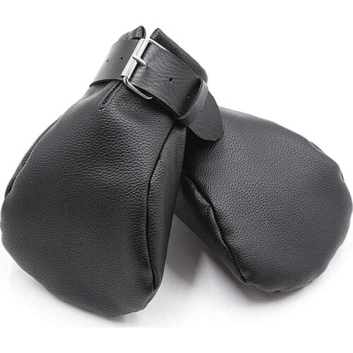 Soft Leather Padded Bondage Mitts SM Restraints Lockable Padded Bondage Mitts Boxing Gloves BDSM Adult Sex Toys SM Game Couple